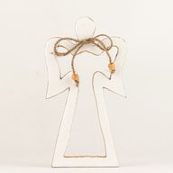 Angelo Halo in Legno di Mango Medio - Smalto Bianco