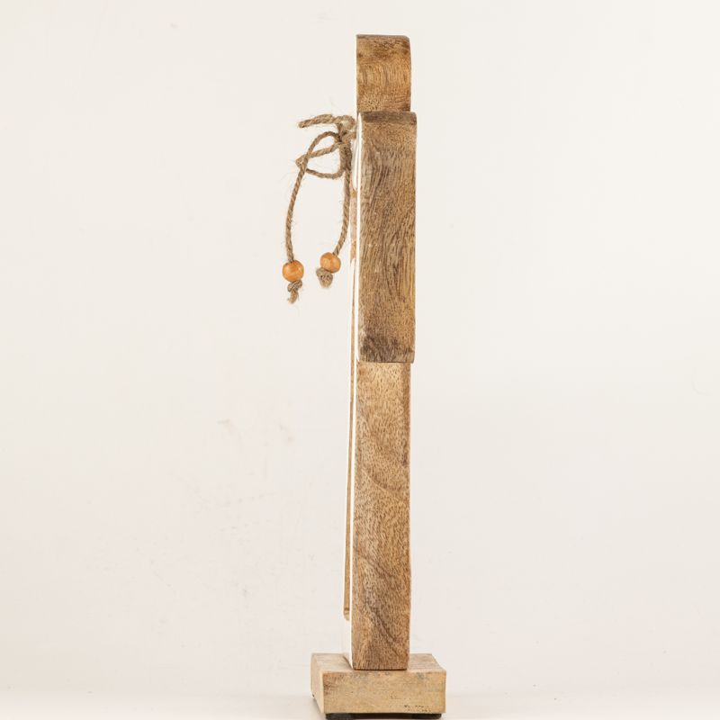 Angelo Halo Grande in Legno di Mango - Smalto Bianco