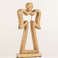 Angelo Halo Grande in Legno di Mango - Smalto Bianco