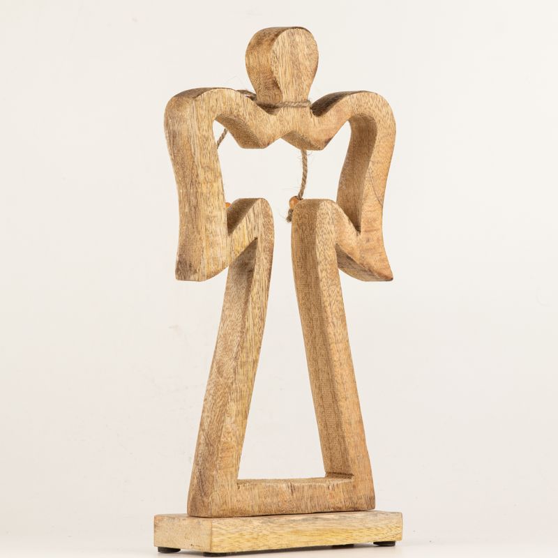 Angelo Halo Grande in Legno di Mango - Smalto Bianco