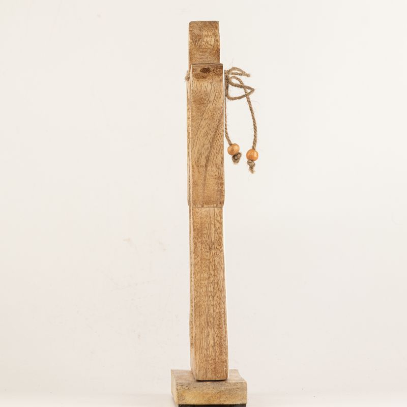 Angelo Halo Grande in Legno di Mango - Smalto Bianco