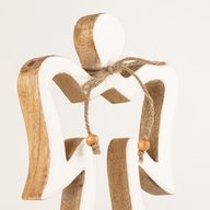 Angelo Halo Grande in Legno di Mango - Smalto Bianco