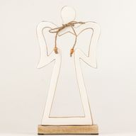 Angelo Halo Grande in Legno di Mango - Smalto Bianco
