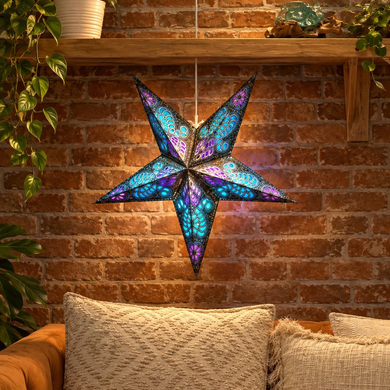Starter Pack Paralumi a Stella in Carta – 20 Paralumi con Cavi e Lampadine