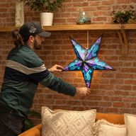 Starter Pack Paralumi a Stella in Carta – 20 Paralumi con Cavi e Lampadine