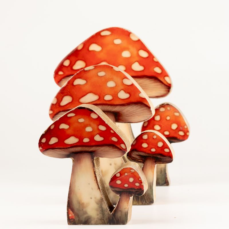 Piante da Casa in Legno - Mini Fungo Rosso