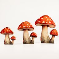 Piante da Casa in Legno - Mini Fungo Rosso
