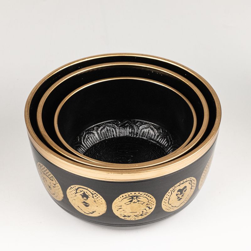 Set di 3 Ciotole Zodiak Nere - 15cm, 19cm, 20cm