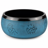 Campana Tibetana Grande - Blu Polvere - 32x15 cm - Design 1