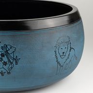 Campana Tibetana Grande - Blu Polvere - 32x15 cm - Design 1
