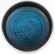 Campana Tibetana Grande - Blu Polvere - 32x15 cm - Design 1