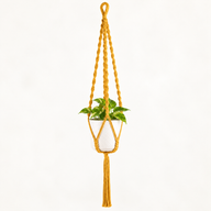 Portavaso in Macramè Semplice - Senape