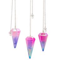 Pendolo a Sei Facce - Cristallo Aurora Rosa e Blu