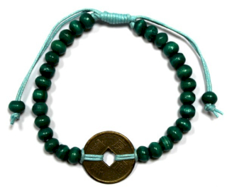 2 Bracciali Portafortuna Feng Shui Verdi – Per Ricchezza E Fortuna, Perline 8 Mm, Lunghezza 19 Cm