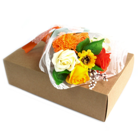 Bouquet Fiori di Sapone Arancio con Confezione