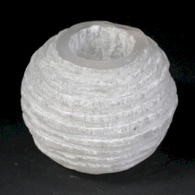 Porta Candela in Selenite - Sfera - 8 cm