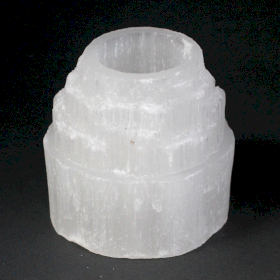 Porta Candela in Selenite - Montagna - 8 cm