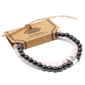 3x Braccialetti in Pietra Magnetici - Quarzo Rosa