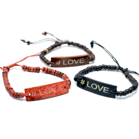 6x Braccialetti in Cocco - #Love