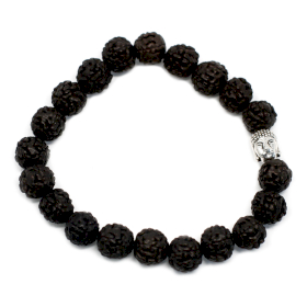 6x Rudraksha Buddha Bangle Mala - Nero