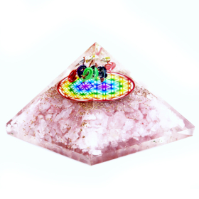 Orgonite Piramide - Quarzo Rosa - 70mm