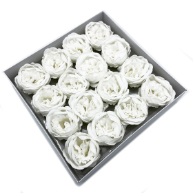 16x Fiori di Sapone DIY - Peonie XL - Bianche