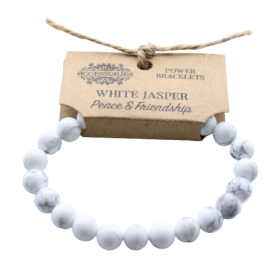 4x Power Bracelet - Diaspro Bianco