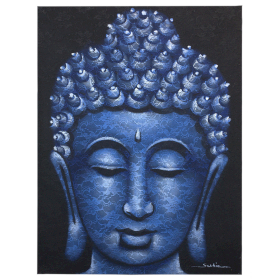 Dipinto Buddah - Blu e Pizzo