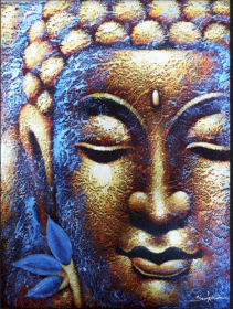 Dipinto Buddah - Oro e Blu