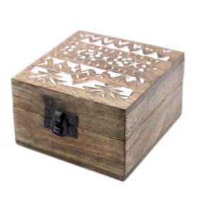 2x Box in Legno Sbiancato - 10x10x6cm