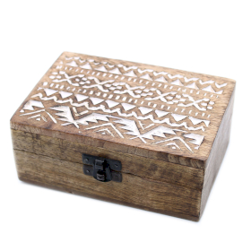 2x Box in Legno Sbiancato - 15x10x6cm