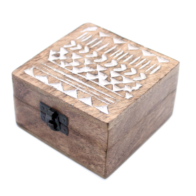 2x Box in Legno Sbiancato - 10x10x6cm