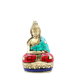 Statuette Buddha in Ottone - Varadra - 7.5 cm