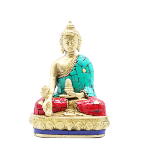 Statuette Buddha in Ottone - Varadra - 11.5 cm