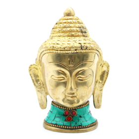 Statuette Buddha in Ottone - Testa - 11.5 cm