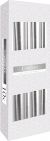 10x Candele coniche - Metalliche Argento