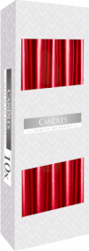 10x Candele coniche - Metalliche Rosse