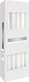 10x Candele coniche - Bianche