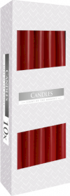 10x Candele coniche - Burgundy