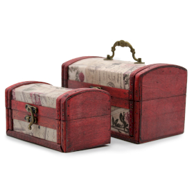 Box coloniali retro Sets di 2 - Rosa Dorata