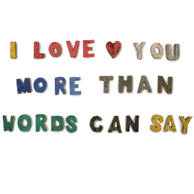 28x Lettere in corteccia naturali - I love you more than words can say.. (28)