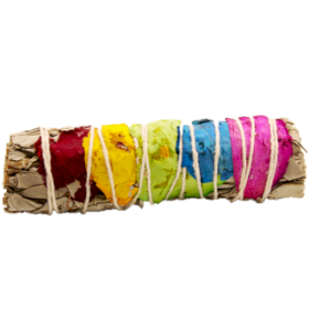 Smudge Stick - Salvia 7 Chakra e petali 10 cm