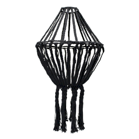 Lampadario Lungo in Macramè - Nero