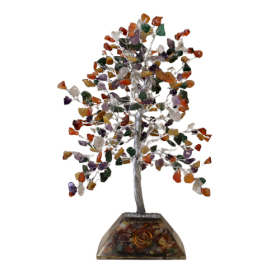 Albero di Gemme Base in Orgonite - 320 Pietre - Multicolore