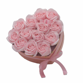 Bouquet di Fiori di Sapone - 13 Rose Rosa - Cuore
