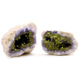 Geodi Calcite - Roccia Naturale - Oro e Viola