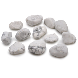 12x Pietre Burattate Africane -  Magnesite / Howlite Bianca