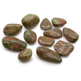 12x Pietre Burattate Africane - Unakite