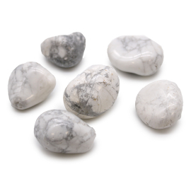 6x Pietre Burattate Africane -  Magnesite / Howlite Bianca