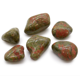 6x Pietre Burattate Africane - Unakite